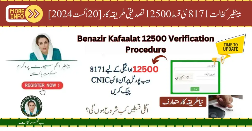 Benazir Kafaalat 8171 New Instalment 12500 Verification Procedure [20 August 2024]